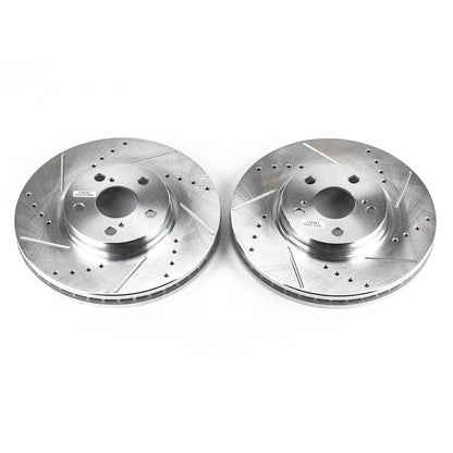 PowerStop Power Stop 94-99 Toyota Celica Front Evolution Drilled & Slotted Rotors - Pair JBR748XPR