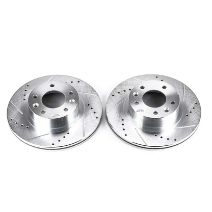 PowerStop Power Stop 93-95 Mazda RX-7 Front Evolution Drilled & Slotted Rotors - Pair JBR760XPR