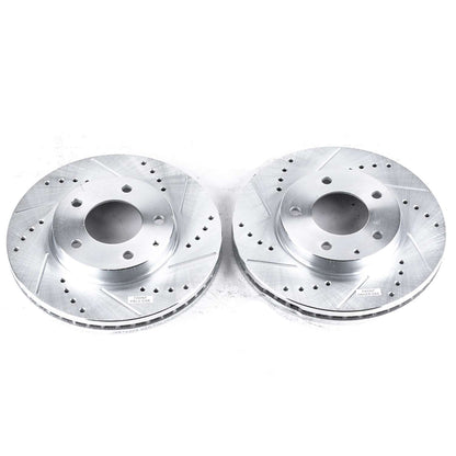 PowerStop Power Stop 95-00 Mazda Millenia Front Evolution Drilled & Slotted Rotors - Pair JBR762XPR