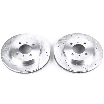 PowerStop Power Stop 02-07 Mitsubishi Lancer Front Evolution Drilled & Slotted Rotors - Pair JBR779XPR