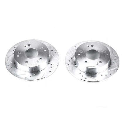 PowerStop Power Stop 97-98 Acura Integra Rear Evolution Drilled & Slotted Rotors - Pair JBR910XPR