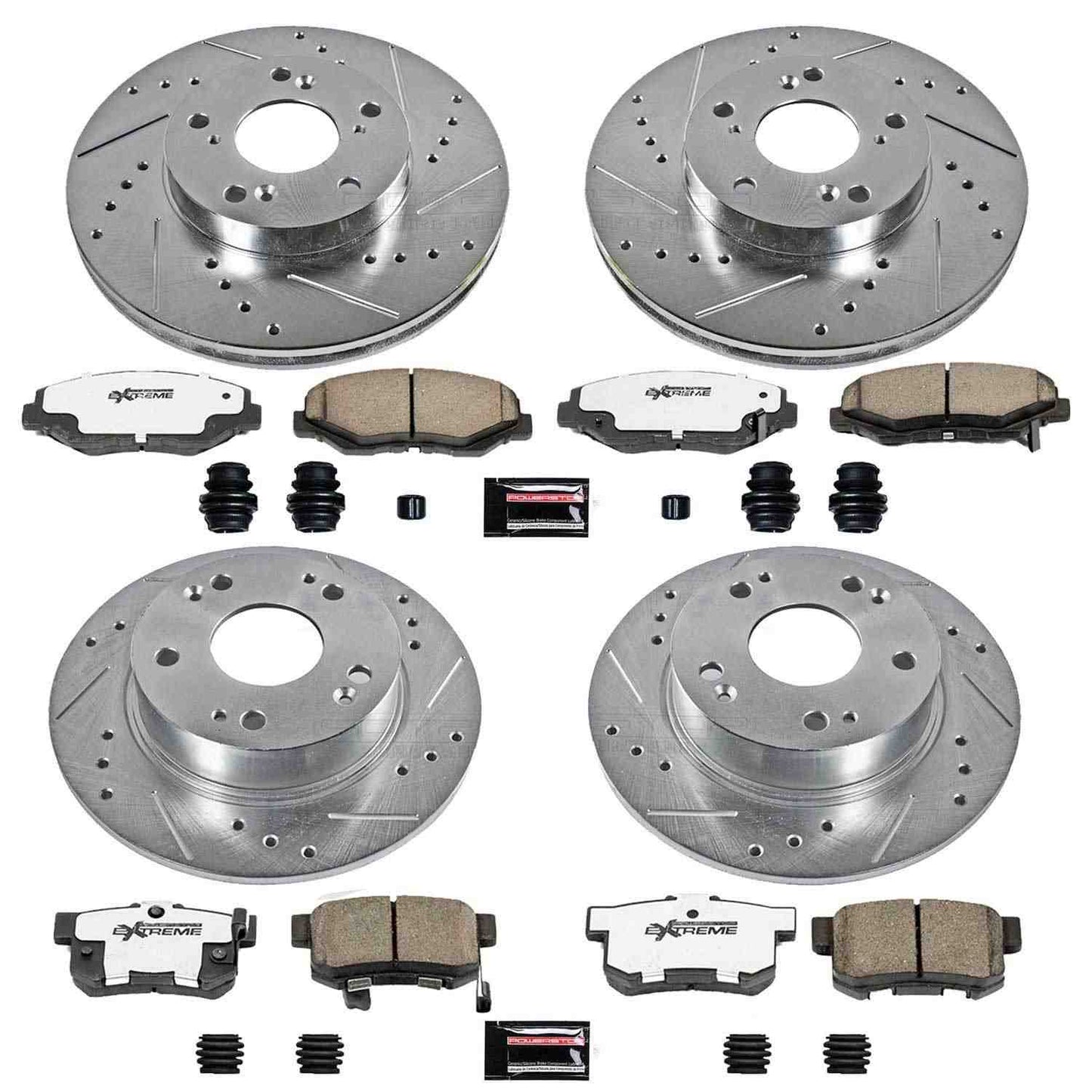 PowerStop Power Stop 03-07 Honda Accord Front & Rear Z26 Street Warrior Brake Kit K1047-26
