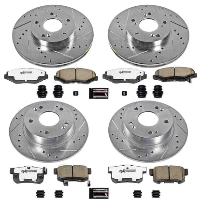 PowerStop Power Stop 03-07 Honda Accord Front & Rear Z26 Street Warrior Brake Kit K1047-26