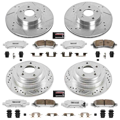 PowerStop Power Stop 98-02 Subaru Forester Front & Rear Z26 Street Warrior Brake Kit K1122-26