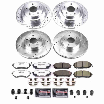 PowerStop Power Stop 05-06 Saab 9-2X Front & Rear Z26 Street Warrior Brake Kit K1127-26