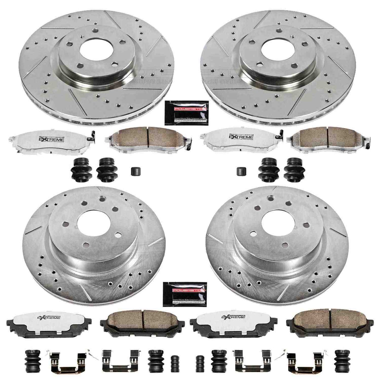 PowerStop Power Stop 08-12 Infiniti EX35 Front & Rear Z26 Street Warrior Brake Kit K114-26