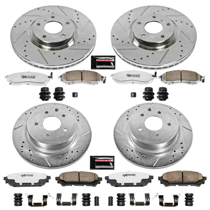 PowerStop Power Stop 08-12 Infiniti EX35 Front & Rear Z26 Street Warrior Brake Kit K114-26