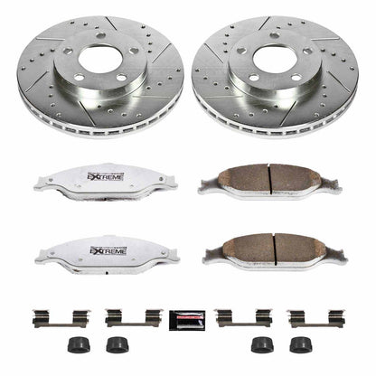 PowerStop Power Stop 99-04 Ford Mustang Front Z26 Street Warrior Brake Kit K1301-26