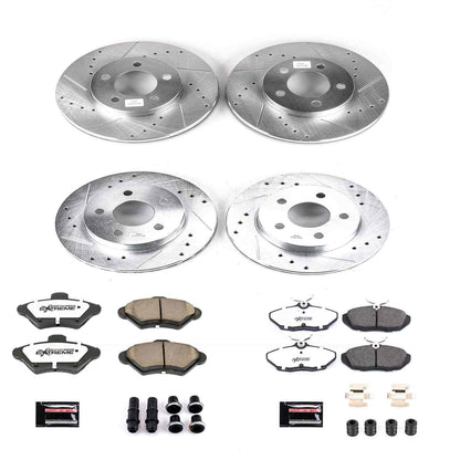 PowerStop Power Stop 93-97 Ford Thunderbird Front & Rear Z26 Street Warrior Brake Kit K1326-26