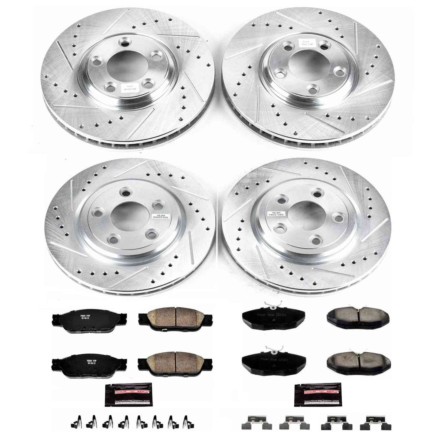 PowerStop Power Stop 03-04 Jaguar S-Type Front & Rear Z23 Evolution Sport Brake Kit K1355