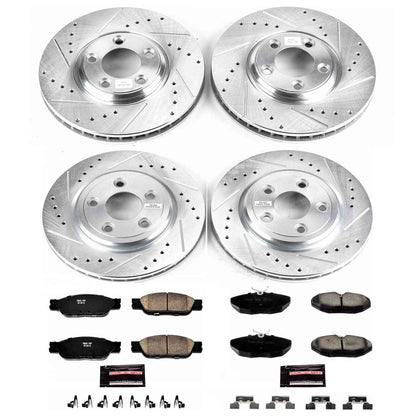 PowerStop Power Stop 03-04 Jaguar S-Type Front & Rear Z23 Evolution Sport Brake Kit K1355