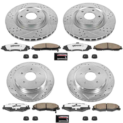 PowerStop Power Stop 05-07 Cadillac XLR Front & Rear Z26 Street Warrior Brake Kit K1418-26