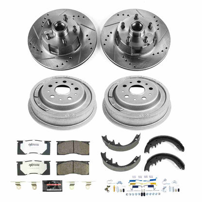 PowerStop Power Stop 65-67 Ford Mustang Front and Rear Z26 Street Brake Kit K15015DK-26