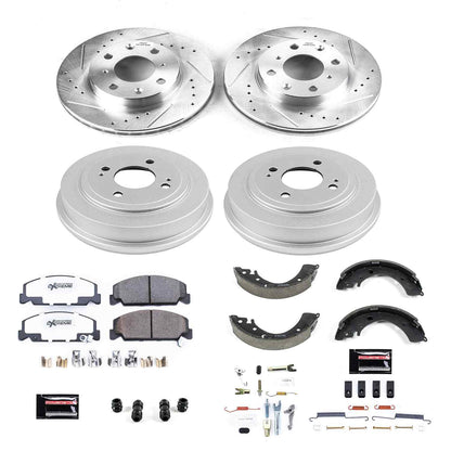 PowerStop Power Stop 96-00 Honda Civic Front & Rear Z26 Street Warrior Brake Kit K15085DK-26