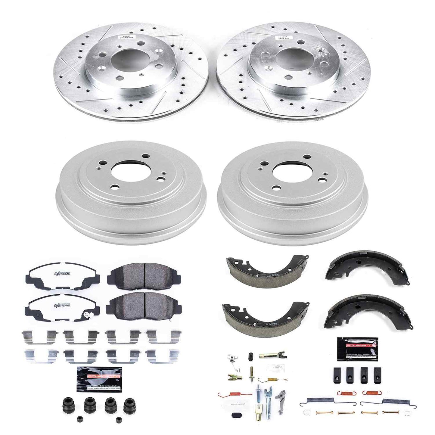 PowerStop Power Stop 96-00 Honda Civic Front & Rear Z26 Street Warrior Brake Kit K15086DK-26