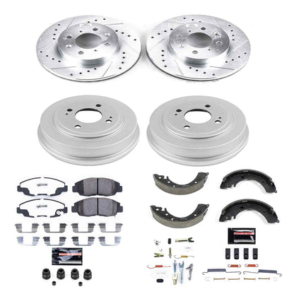 PowerStop Power Stop 96-00 Honda Civic Front & Rear Z26 Street Warrior Brake Kit K15086DK-26