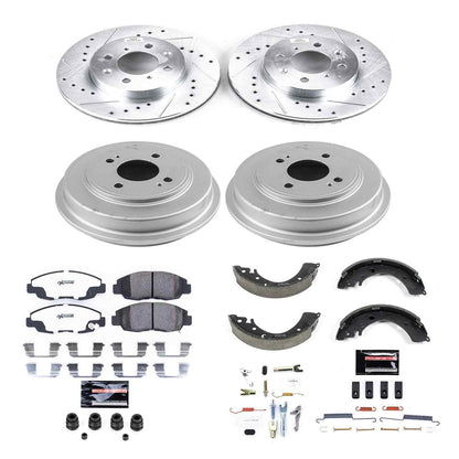 PowerStop Power Stop 2001 Honda Civic  Front & Rear Z26 Street Warrior Brake Kit K15087DK-26