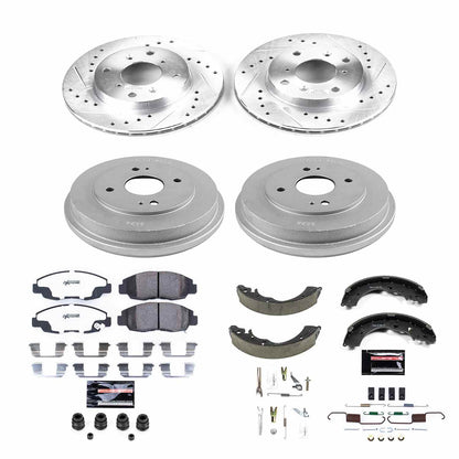 PowerStop Power Stop 98-02 Honda Accord Front & Rear Z26 Street Warrior Brake Kit K15106DK-26
