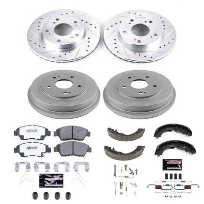 PowerStop Power Stop 06-08 Honda Civic Front & Rear Z26 Street Warrior Brake Kit K15110DK-26