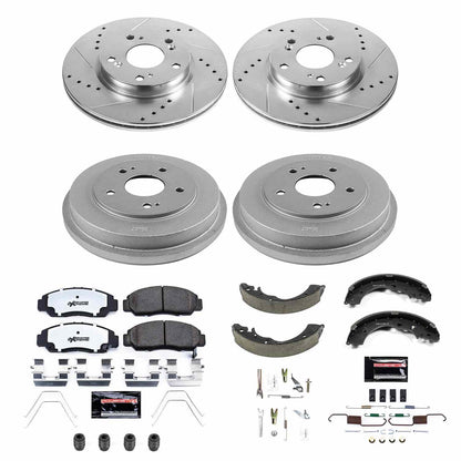 PowerStop Power Stop 12-15 Honda Civic Front & Rear Z26 Street Warrior Brake Kit K15113DK-26