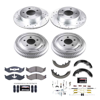 PowerStop Power Stop 92-99 Jeep Cherokee Front & Rear Z23 Evolution Sport Brake Kit K15132DK