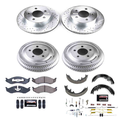 PowerStop Power Stop 99-01 Jeep Cherokee Front & Rear Z23 Evolution Sport Brake Kit K15134DK