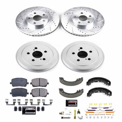 PowerStop Power Stop 03-08 Toyota Corolla Front & Rear Z23 Evolution Sport Brake Kit K15227DK