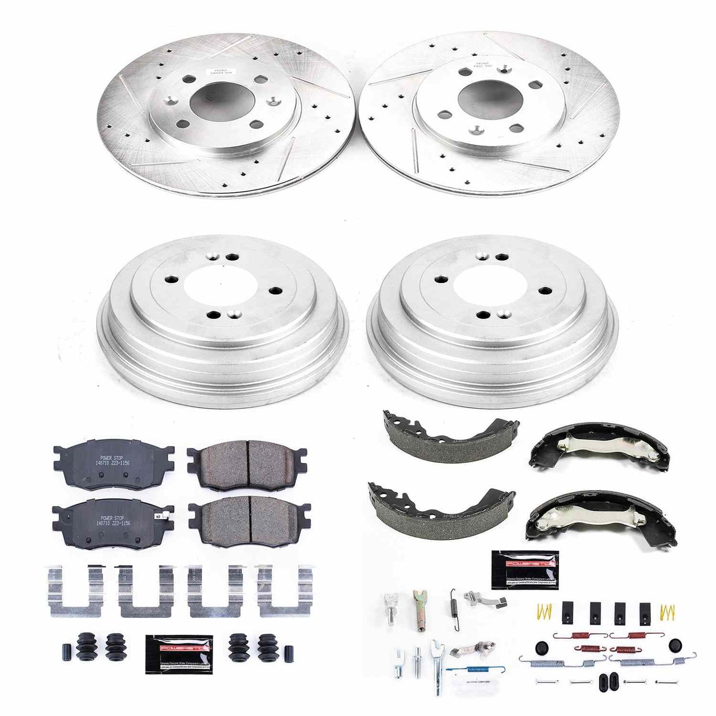 PowerStop Power Stop 06-11 Hyundai Accent Front & Rear Z23 Evolution Sport Brake Kit K15240DK