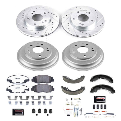 PowerStop Power Stop 06-11 Honda Civic Front & Rear Z26 Street Warrior Brake Kit K15241DK-26
