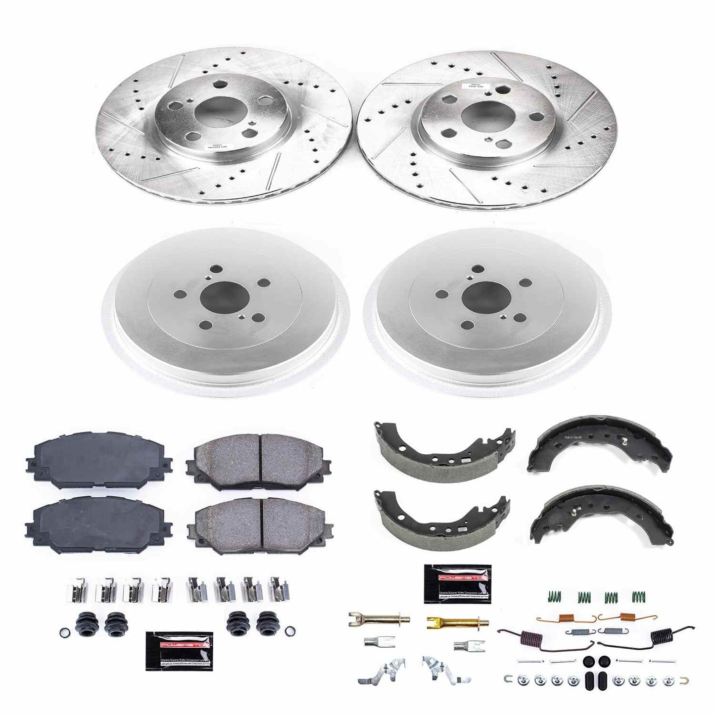 PowerStop Power Stop 09-19 Toyota Corolla Front & Rear Z23 Evolution Sport Brake Kit K15260DK