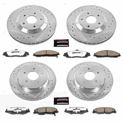 PowerStop Power Stop 2004 Cadillac XLR Front & Rear Z26 Street Warrior Brake Kit K1560-26