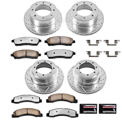 PowerStop Power Stop 1999 Ford F-250 Super Duty Front & Rear Z36 Truck & Tow Brake Kit K1887-36