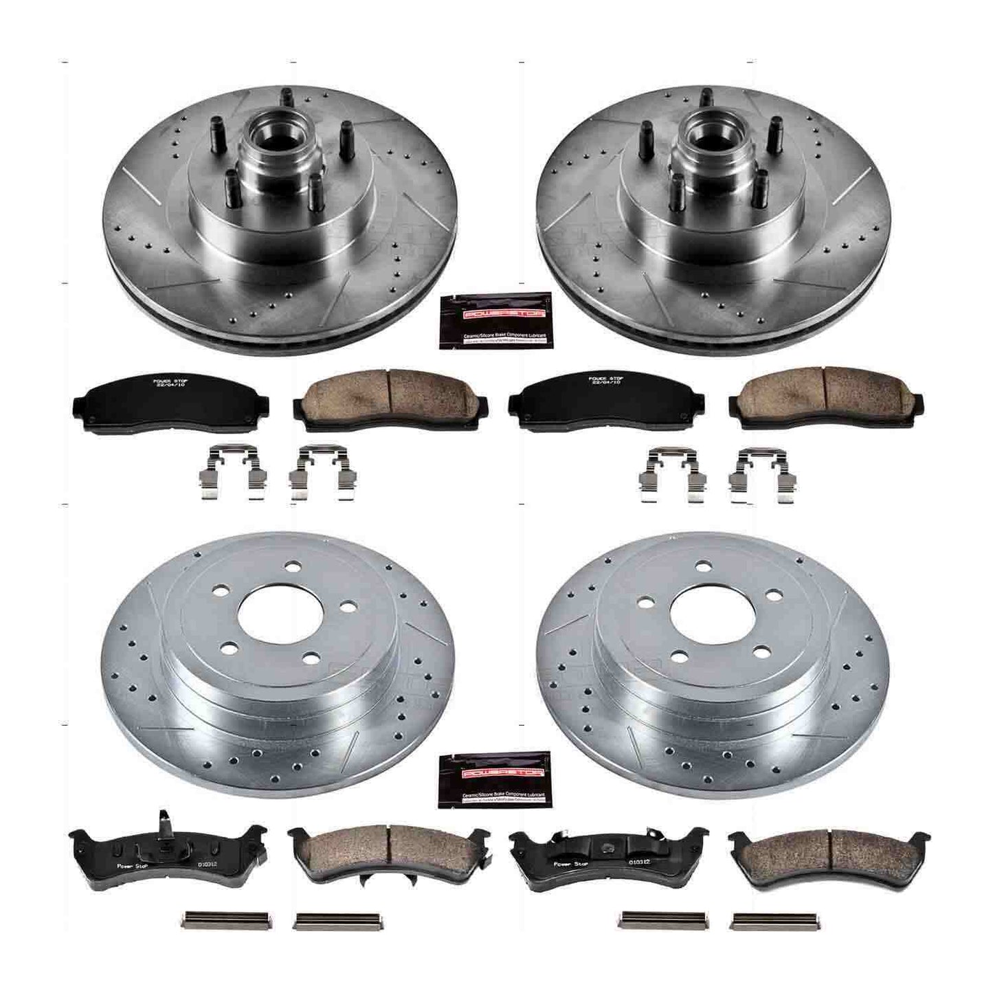 PowerStop Power Stop 2003 Ford Explorer Sport Front & Rear Z23 Evolution Sport Brake Kit K1921