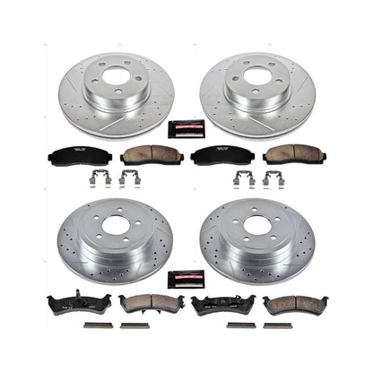 PowerStop Power Stop 2003 Ford Explorer Sport Front & Rear Z23 Evolution Sport Brake Kit K1924