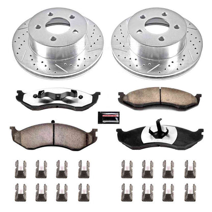 PowerStop Power Stop 99-01 Jeep Cherokee Front Z36 Truck & Tow Brake Kit K2152-36