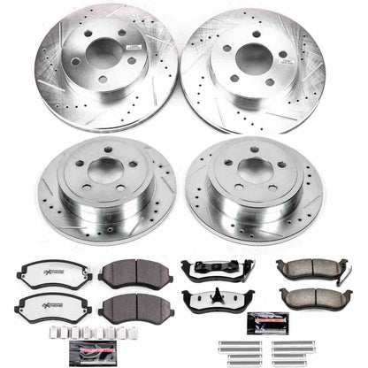 PowerStop Power Stop 03-07 Jeep Liberty Front & Rear Z36 Truck & Tow Brake Kit K2162-36