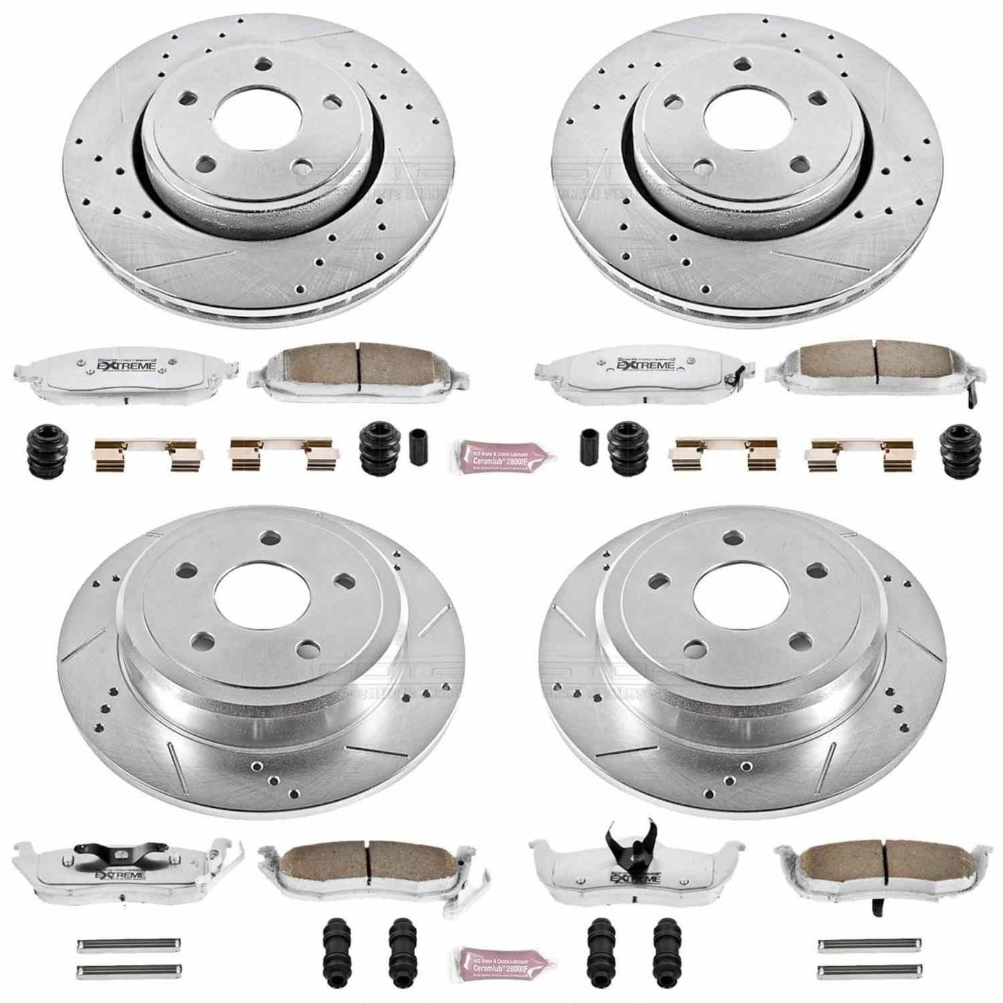 PowerStop Power Stop 06-10 Jeep Commander Front & Rear Z26 Street Warrior Brake Kit K2220-26