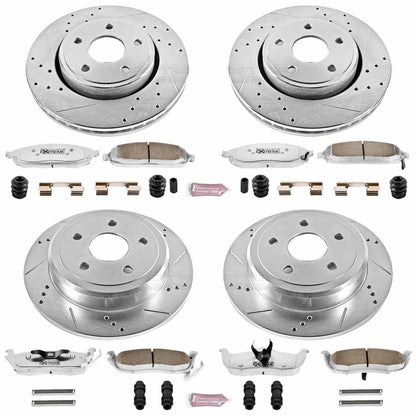 PowerStop Power Stop 06-10 Jeep Commander Front & Rear Z26 Street Warrior Brake Kit K2220-26