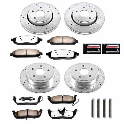 PowerStop Power Stop 06-10 Jeep Commander Front & Rear Z36 Truck & Tow Brake Kit K2220-36