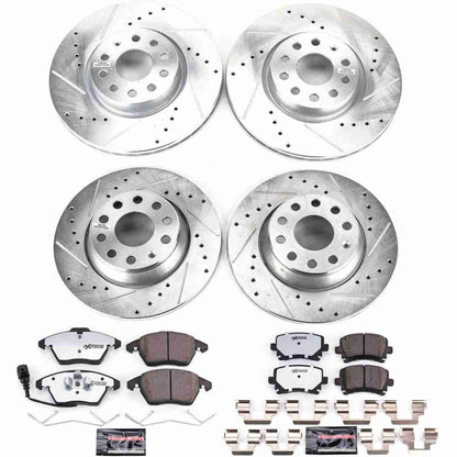 PowerStop Power Stop 06-09 Audi A3 Front & Rear Z26 Street Warrior Brake Kit K2260-26