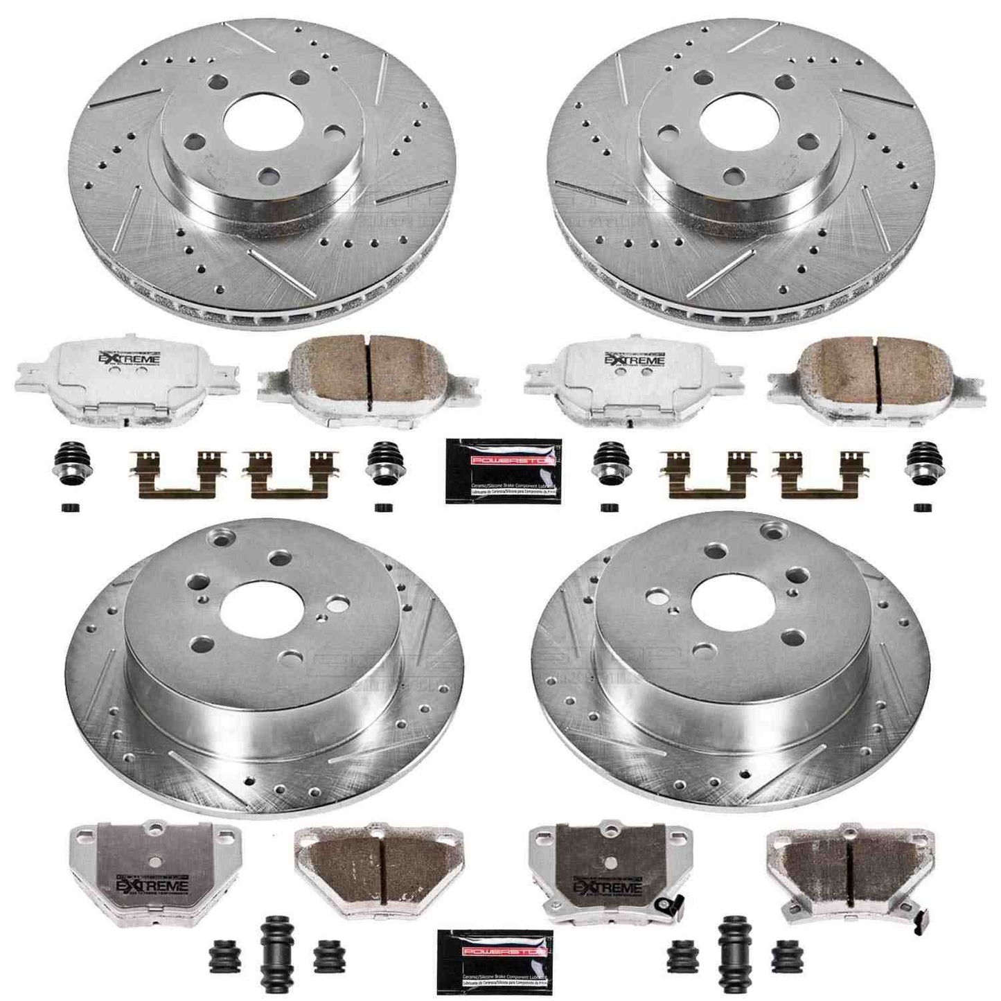 PowerStop Power Stop 00-05 Toyota Celica Front & Rear Z26 Street Warrior Brake Kit K2314-26