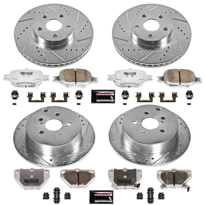PowerStop Power Stop 00-05 Toyota Celica Front & Rear Z26 Street Warrior Brake Kit K2314-26