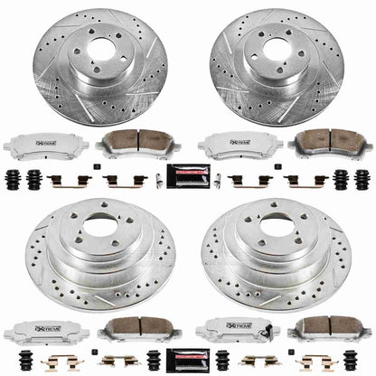 PowerStop Power Stop 02-03 Subaru Impreza Front & Rear Z26 Street Warrior Brake Kit K2371-26