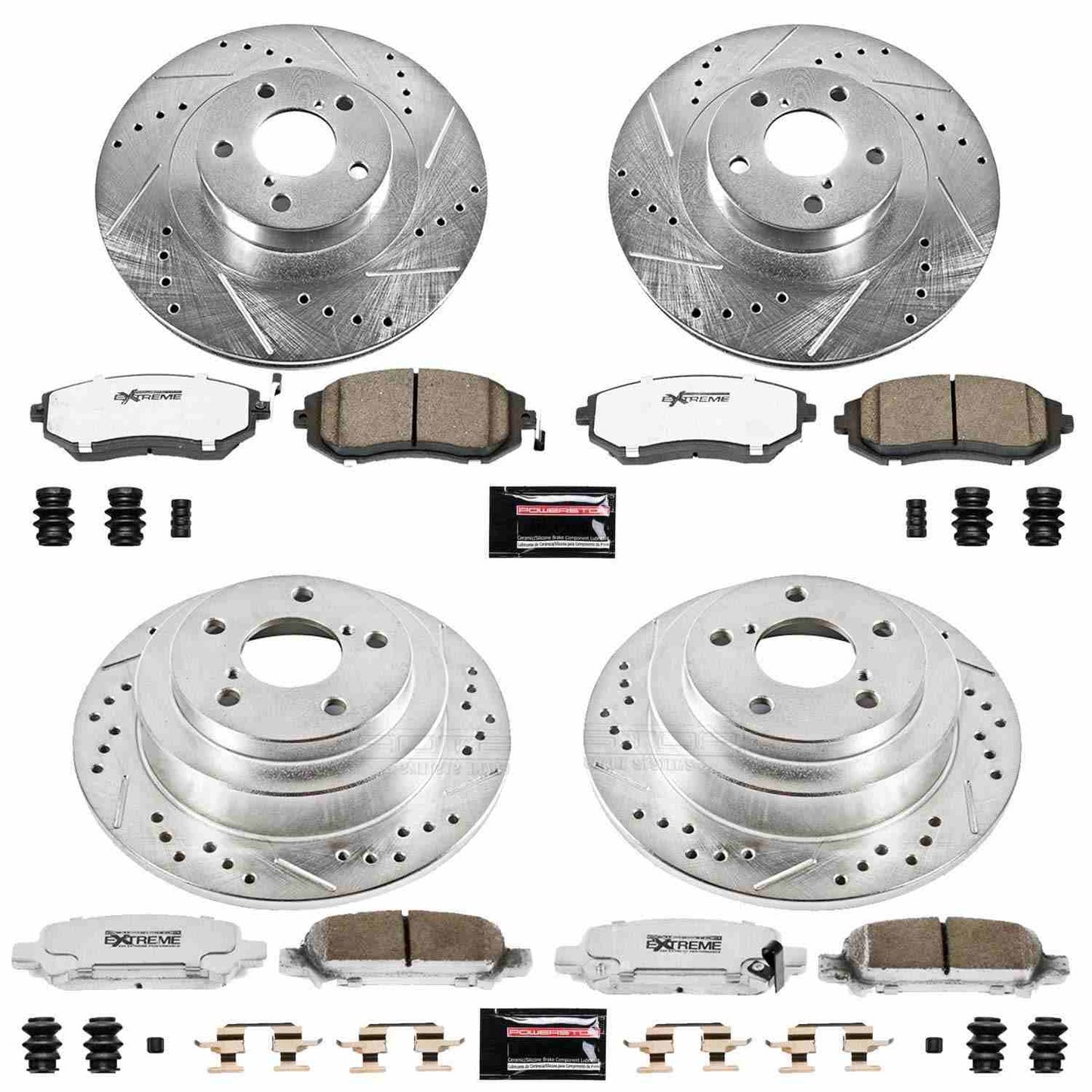 PowerStop Power Stop 2003 Subaru Forester Front & Rear Z26 Street Warrior Brake Kit K2377-26