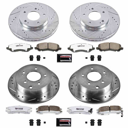 PowerStop Power Stop 04-12 Mitsubishi Galant Front & Rear Z26 Street Warrior Brake Kit K2395-26