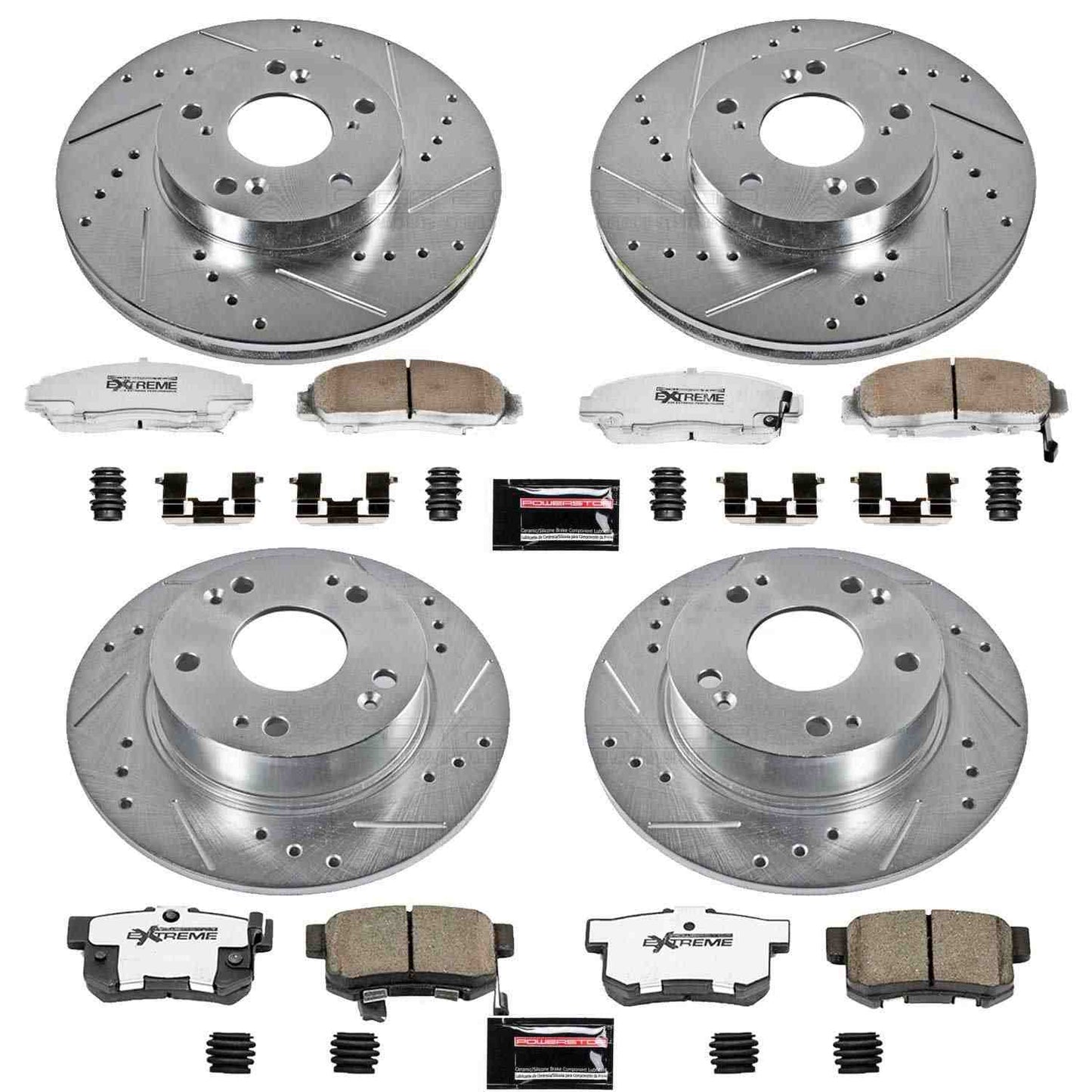 PowerStop Power Stop 03-07 Honda Accord Front & Rear Z26 Street Warrior Brake Kit K2557-26