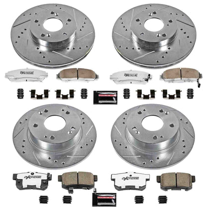 PowerStop Power Stop 03-07 Honda Accord Front & Rear Z26 Street Warrior Brake Kit K2557-26