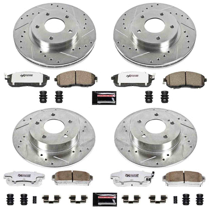 PowerStop Power Stop 2001 Nissan Maxima Front & Rear Z26 Street Warrior Brake Kit K2705-26
