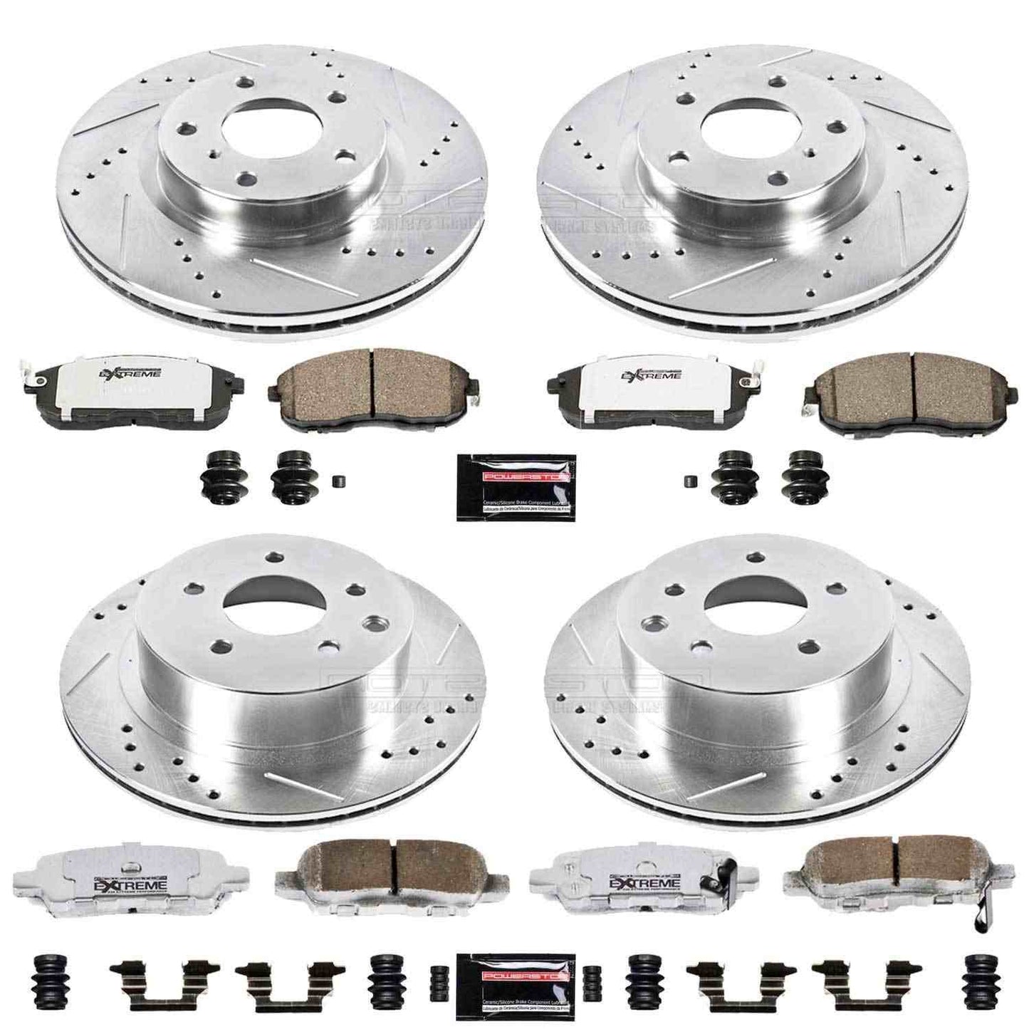 PowerStop Power Stop 03-05 Infiniti G35 Front & Rear Z26 Street Warrior Brake Kit K2710-26