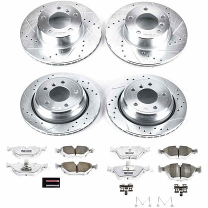 PowerStop Power Stop 01-03 BMW 525i Front & Rear Z26 Street Warrior Brake Kit K2747-26